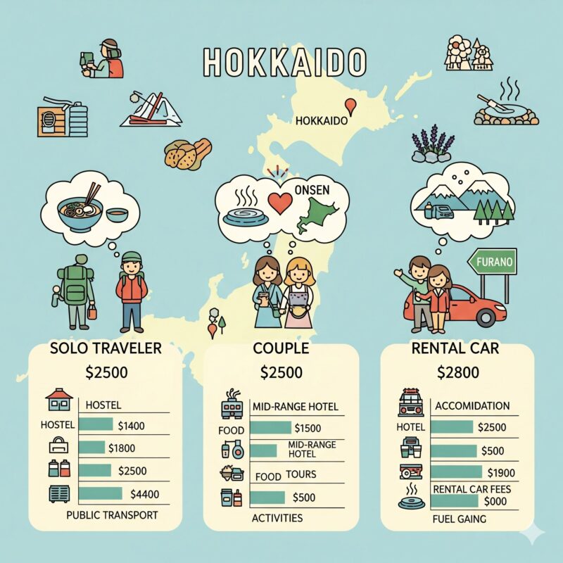 北海道旅行の一人の予算